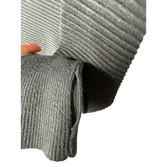 Offline by Aerie Ribbed Quarter Zip Long Sleeve Oversized Knit Black Medium - Picture 8 of 8